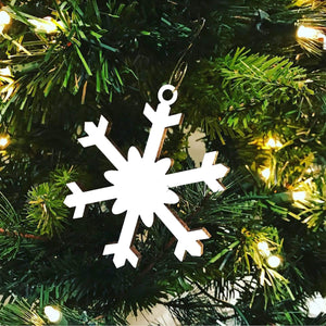 Spunky Fluff Proudly handmade in South Dakota, USA White Chill Snowflake Ornament