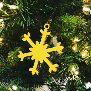 Spunky Fluff Proudly handmade in South Dakota, USA Yellow Chill Snowflake Ornament