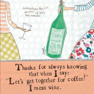 Boston International Kitchen & Bar Coffee and Wine Napkin