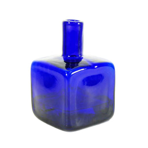 Blenko Proudly Handmade in West Virginia, USA Cobalt Colorful Glass Block Bud Vase