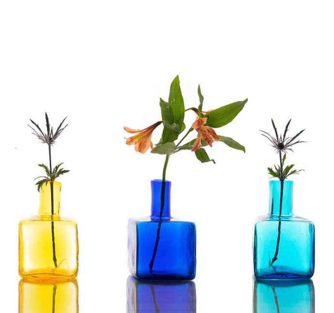 Blenko Proudly Handmade in West Virginia, USA Colorful Glass Block Bud Vase