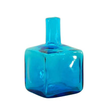 Load image into Gallery viewer, Blenko Proudly Handmade in West Virginia, USA Turquoise Colorful Glass Block Bud Vase

