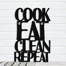 Load image into Gallery viewer, Spunky Fluff Proudly handmade in South Dakota, USA Small / Black Cook Eat Clean Repeat
