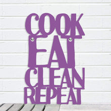 Load image into Gallery viewer, Spunky Fluff Proudly handmade in South Dakota, USA Small / Purple Cook Eat Clean Repeat
