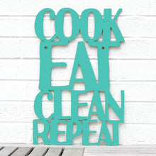 Load image into Gallery viewer, Spunky Fluff Proudly handmade in South Dakota, USA Small / Turquoise Cook Eat Clean Repeat
