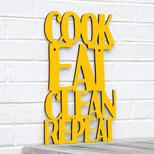 Load image into Gallery viewer, Spunky Fluff Proudly handmade in South Dakota, USA Small / Yellow Cook Eat Clean Repeat
