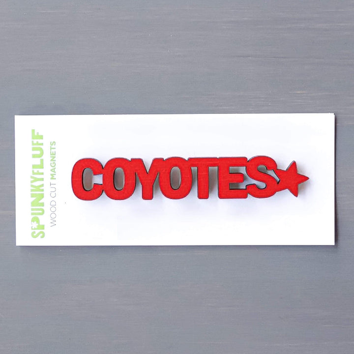 Spunky Fluff Proudly handmade in South Dakota, USA Coyotes-Tiny Word Magnet