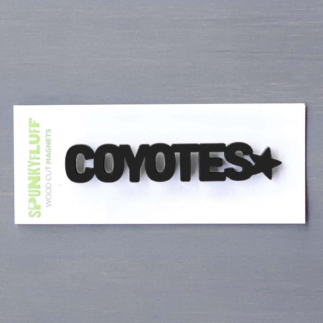 Spunky Fluff Proudly handmade in South Dakota, USA Coyotes-Tiny Word Magnet