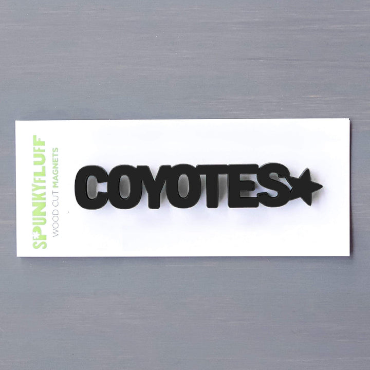 Spunky Fluff Proudly handmade in South Dakota, USA Coyotes-Tiny Word Magnet
