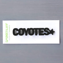 Load image into Gallery viewer, Spunky Fluff Proudly handmade in South Dakota, USA Coyotes-Tiny Word Magnet
