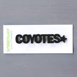 Spunky Fluff Proudly handmade in South Dakota, USA Coyotes-Tiny Word Magnet