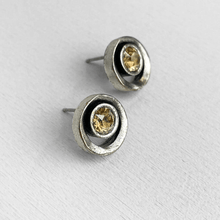 Load image into Gallery viewer, Patricia Locke Proudly Handmade in Illinois, USA Silver/Golden Crystal Crystal Post Earring
