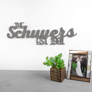 Spunky Fluff Proudly handmade in South Dakota, USA Charcoal Gray Custom Family Established Sign