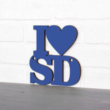 Load image into Gallery viewer, Spunky Fluff Proudly handmade in South Dakota, USA Small / Cobalt Blue Custom Heart State Initials Sign
