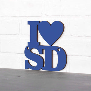 Spunky Fluff Proudly handmade in South Dakota, USA Small / Cobalt Blue Custom Heart State Initials Sign