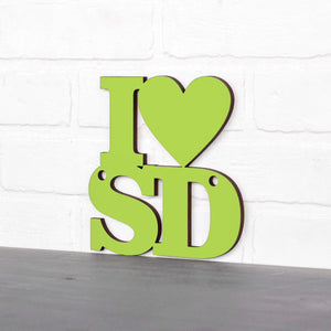 Spunky Fluff Proudly handmade in South Dakota, USA Small / Pear Green Custom Heart State Initials Sign