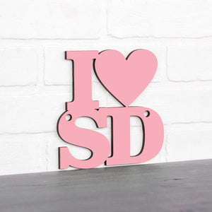 Spunky Fluff Proudly handmade in South Dakota, USA Small / Pink Custom Heart State Initials Sign