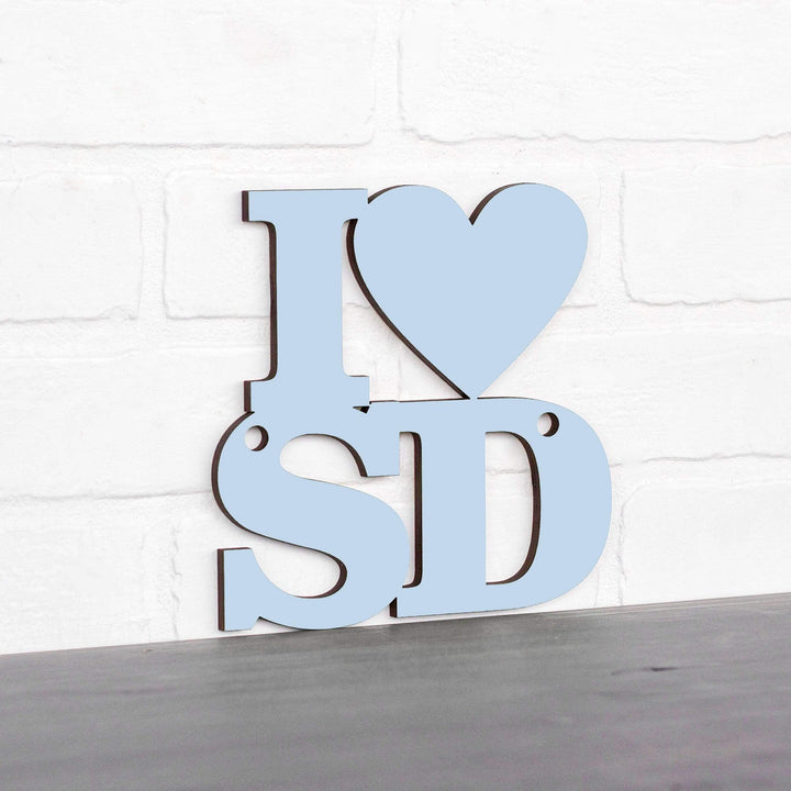 Spunky Fluff Proudly handmade in South Dakota, USA Small / Powder Custom Heart State Initials Sign