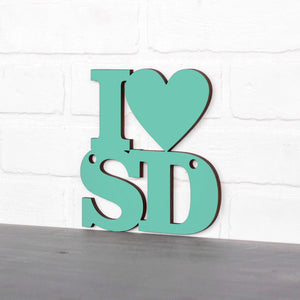 Spunky Fluff Proudly handmade in South Dakota, USA Small / Turquoise Custom Heart State Initials Sign