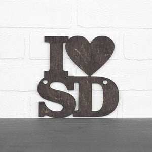 Spunky Fluff Proudly handmade in South Dakota, USA Small / Weathered Ebony Custom Heart State Initials Sign