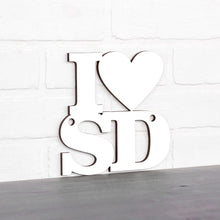 Load image into Gallery viewer, Spunky Fluff Proudly handmade in South Dakota, USA Small / White Custom Heart State Initials Sign
