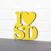 Spunky Fluff Proudly handmade in South Dakota, USA Small / Yellow Custom Heart State Initials Sign
