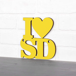 Spunky Fluff Proudly handmade in South Dakota, USA Small / Yellow Custom Heart State Initials Sign