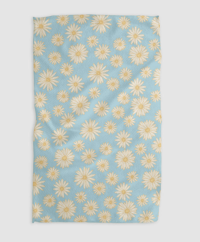 Geometry Kitchen & Bar Daisy Days Blue Tea Towel