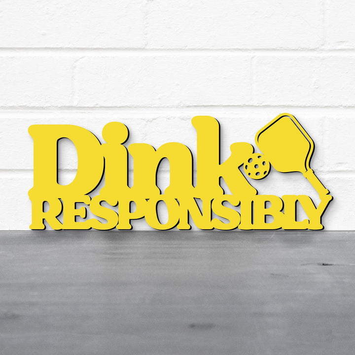 Spunky Fluff Proudly handmade in South Dakota, USA Small / Yellow Dink Responsibly Pickleball Wall Art