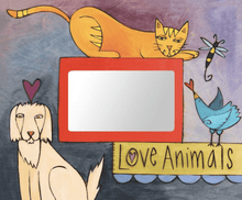 Load image into Gallery viewer, Sticks Mixed Media Dogs and Cats 4" x 6" Frame
