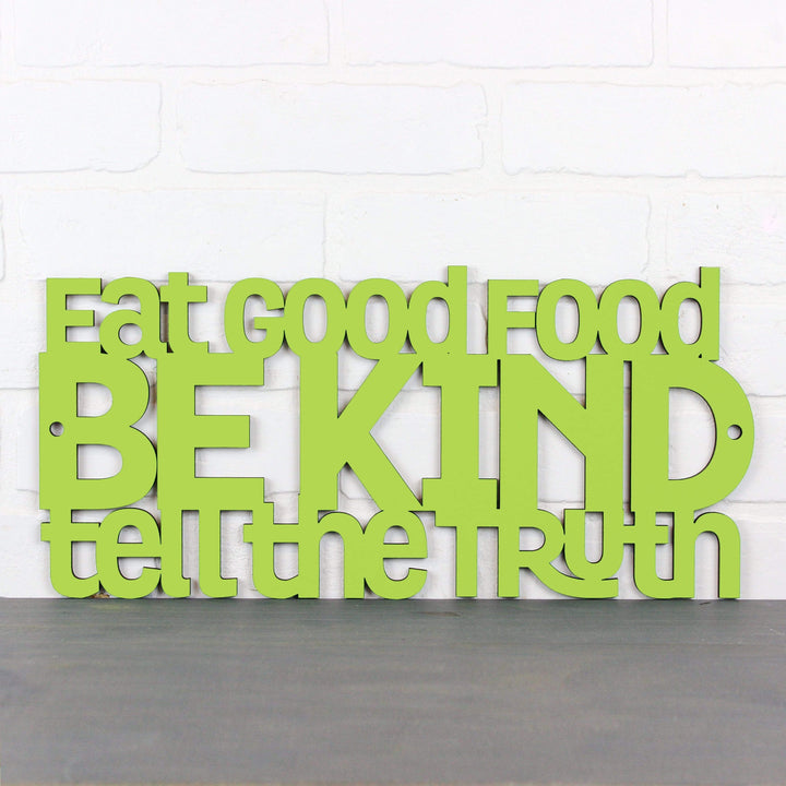 Spunky Fluff Proudly handmade in South Dakota, USA Medium / Pear Green Eat Good Food, Be Kind, Tell the Truth