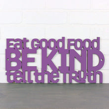Load image into Gallery viewer, Spunky Fluff Proudly handmade in South Dakota, USA Medium / Purple Eat Good Food, Be Kind, Tell the Truth
