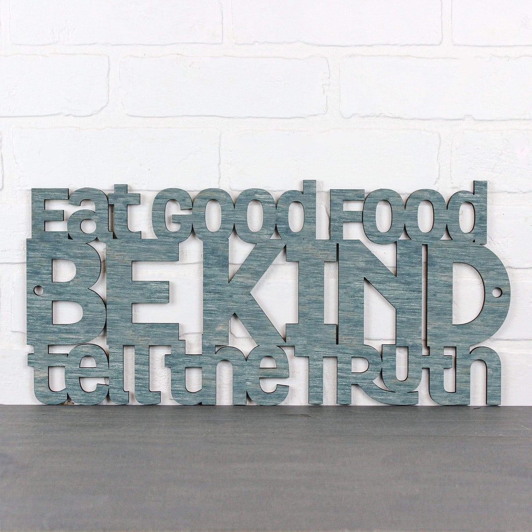 Spunky Fluff Proudly handmade in South Dakota, USA Medium / Weathered Denim Eat Good Food, Be Kind, Tell the Truth
