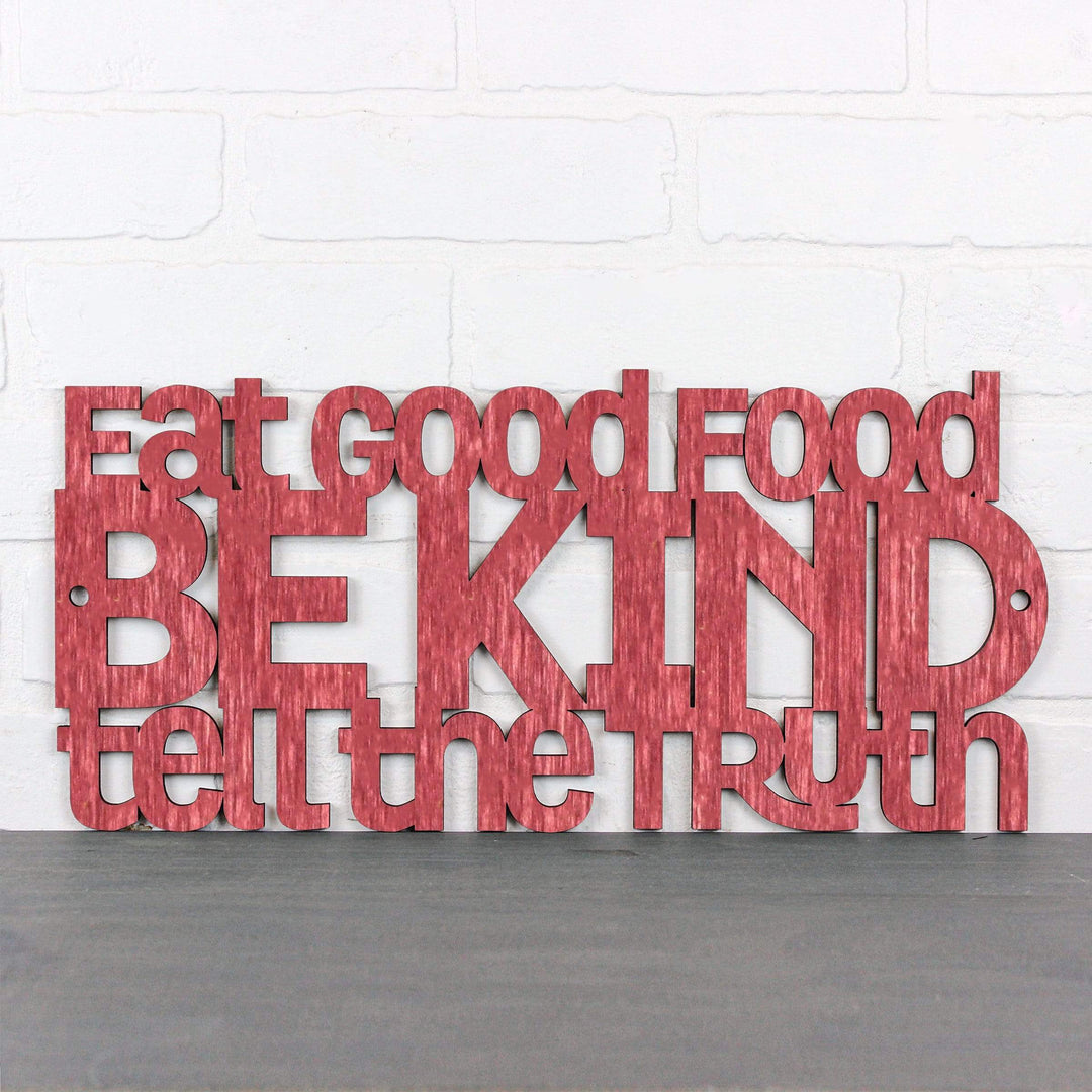 Spunky Fluff Proudly handmade in South Dakota, USA Medium / Weathered Red Eat Good Food, Be Kind, Tell the Truth