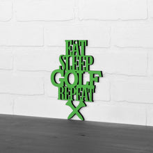 Load image into Gallery viewer, Spunky Fluff Proudly handmade in South Dakota, USA &quot;Eat Sleep Golf Repeat&quot; Hand Painted Wall Sign
