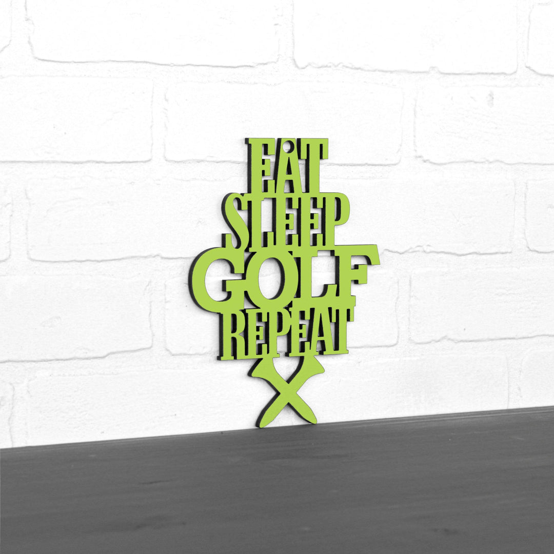 Spunky Fluff Proudly handmade in South Dakota, USA "Eat Sleep Golf Repeat" Hand Painted Wall Sign