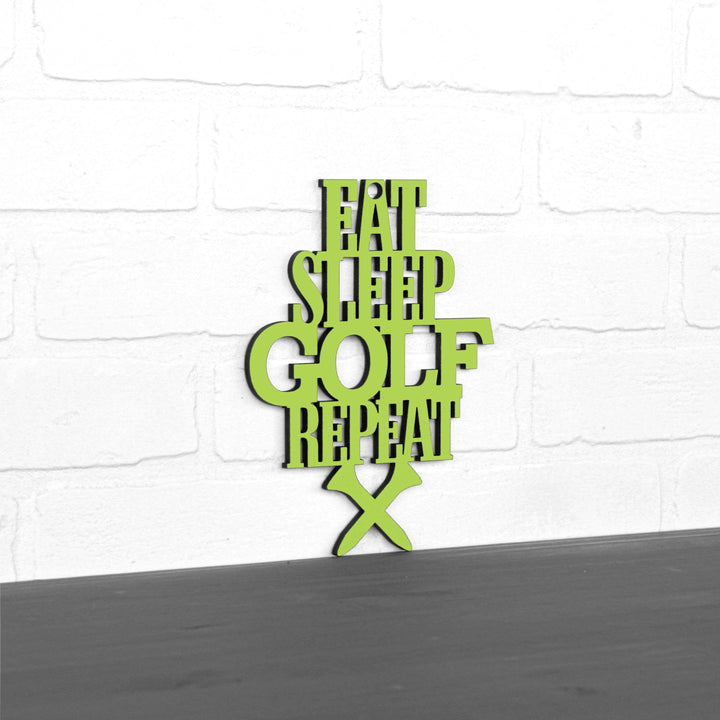 Spunky Fluff Proudly handmade in South Dakota, USA "Eat Sleep Golf Repeat" Hand Painted Wall Sign