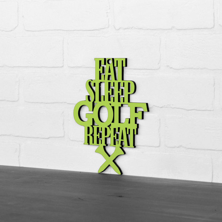 Spunky Fluff Proudly handmade in South Dakota, USA "Eat Sleep Golf Repeat" Hand Painted Wall Sign