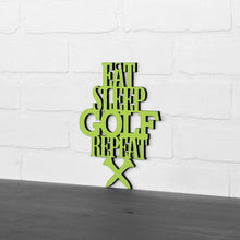Load image into Gallery viewer, Spunky Fluff Proudly handmade in South Dakota, USA &quot;Eat Sleep Golf Repeat&quot; Hand Painted Wall Sign
