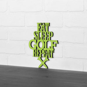 Spunky Fluff Proudly handmade in South Dakota, USA "Eat Sleep Golf Repeat" Hand Painted Wall Sign
