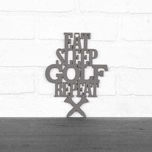 Spunky Fluff Proudly handmade in South Dakota, USA Small / Charcoal Gray "Eat Sleep Golf Repeat" Hand Painted Wall Sign