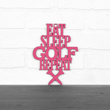 Load image into Gallery viewer, Spunky Fluff Proudly handmade in South Dakota, USA Small / Magenta &quot;Eat Sleep Golf Repeat&quot; Hand Painted Wall Sign
