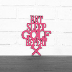 Spunky Fluff Proudly handmade in South Dakota, USA Small / Magenta "Eat Sleep Golf Repeat" Hand Painted Wall Sign