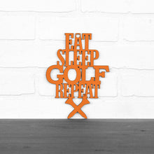 Load image into Gallery viewer, Spunky Fluff Proudly handmade in South Dakota, USA Small / Orange &quot;Eat Sleep Golf Repeat&quot; Hand Painted Wall Sign
