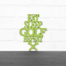 Load image into Gallery viewer, Spunky Fluff Proudly handmade in South Dakota, USA Small / Pear Green &quot;Eat Sleep Golf Repeat&quot; Hand Painted Wall Sign
