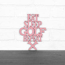 Load image into Gallery viewer, Spunky Fluff Proudly handmade in South Dakota, USA Small / Pink &quot;Eat Sleep Golf Repeat&quot; Hand Painted Wall Sign
