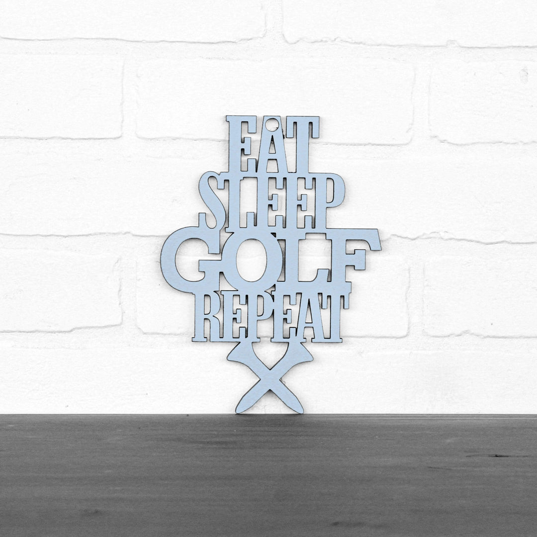 Spunky Fluff Proudly handmade in South Dakota, USA Small / Powder "Eat Sleep Golf Repeat" Hand Painted Wall Sign