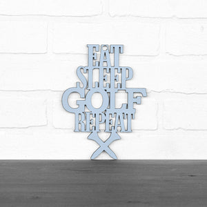 Spunky Fluff Proudly handmade in South Dakota, USA Small / Powder "Eat Sleep Golf Repeat" Hand Painted Wall Sign