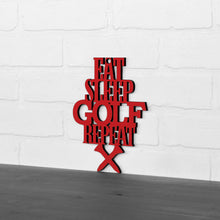 Load image into Gallery viewer, Spunky Fluff Proudly handmade in South Dakota, USA Small / Red &quot;Eat Sleep Golf Repeat&quot; Hand Painted Wall Sign
