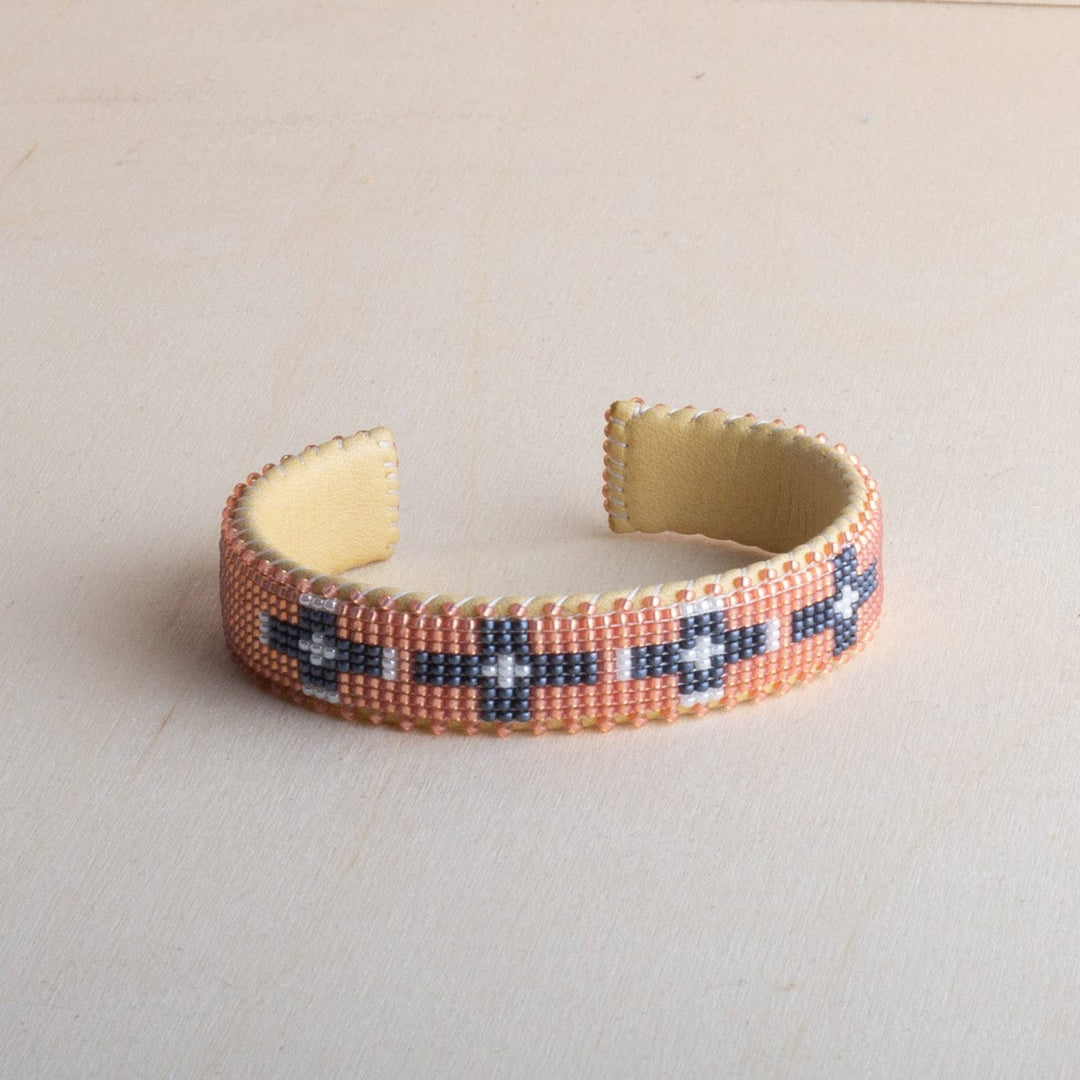 Etkie Jewelry Faith Beaded Glass Cuff- Small